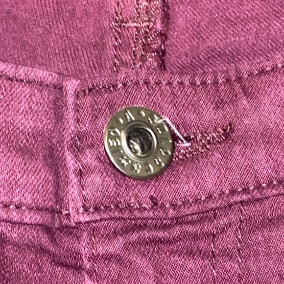 Ag Adriano Goldschmied Size 28R The Stevie Ankle Slim Straight Leg Burgundy Jean - Picture 12 of 16